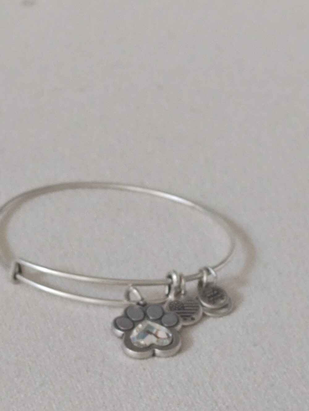 New Alex And Ani Silver Paw Charm  Bracelet